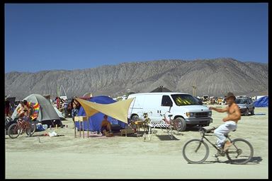 Our humble abode on
the playa.